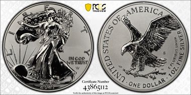 2021-S $1 Silver Eagle Rev PR - Type 2 Designer Edition PR70