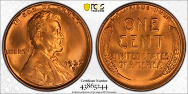 1937-S 1C MS67RD