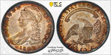 1807 50C Large Stars 50/20 AU55+