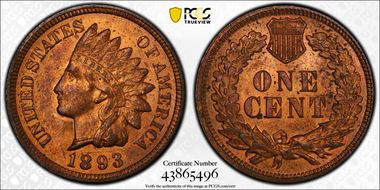 1893 1C MS63RB