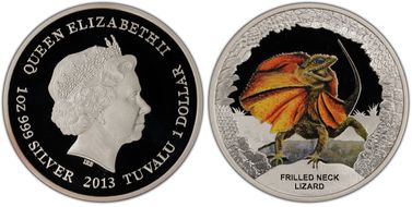 2013 $1 Frilled Neck Lizard PR70DCAM