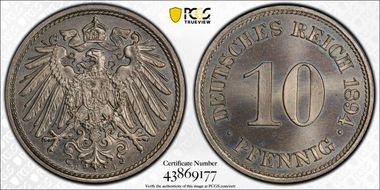 1894-E 10 Pfg J-13 MS67