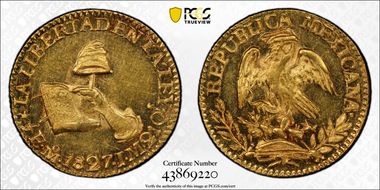 1827-Mo JM 1/2 Esc KM-378.5  Au MS63