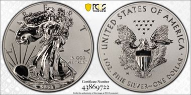 2021-W $1 Silver Eagle Rev PR - Type 1 Designer Edition - First Strike PR69