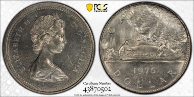 1975 $1 Voyageur Attached Jewels MS64