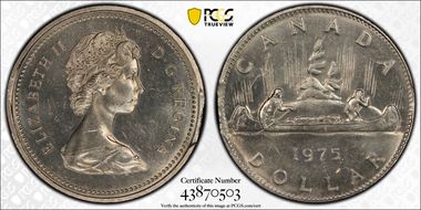 1975 $1 Voyageur Attached Jewels MS64