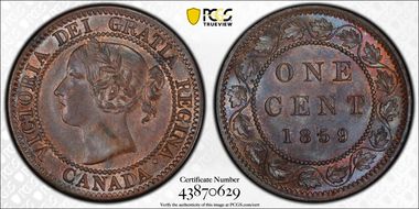 1859 1C Narrow 9 MS62BN