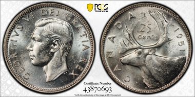 1951 25C High Relief MS63