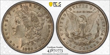 1882-O/S $1 Strong AU50