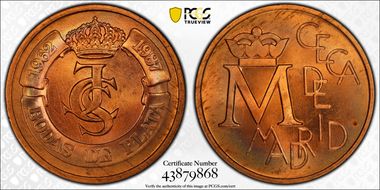 1987 Medal 25th Wedding Anniversary Cu MS66RD