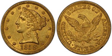 1858-C $5 MS61