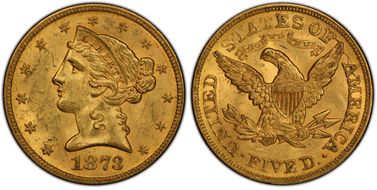 1873 $5 Closed 3 MS63+