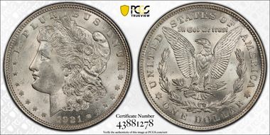 1921 $1 Morgan MS64