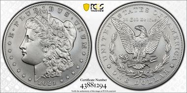 2021-S $1 Morgan Dollar 100th Anniversary MS70