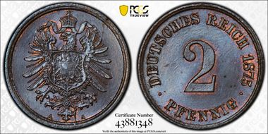 1875-A 2 Pfg MS64BN