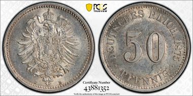 1875-B 50 Pfg J-7 MS62