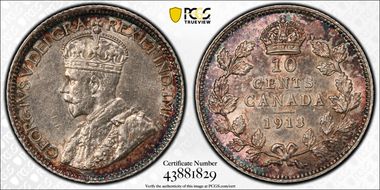 1913 10C Small Leaves MS62