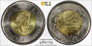 2020 $2 Bill Reid - Xhuwaji Haida Grizzly Bear MS66