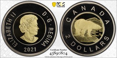 2021 $2 Polar Bear PR69DCAM