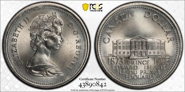 1973 $1 PEI Centennial MS66