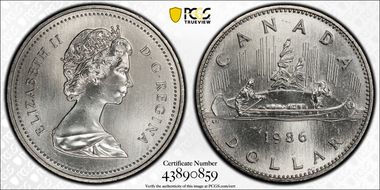 1986 $1 Voyageur MS66