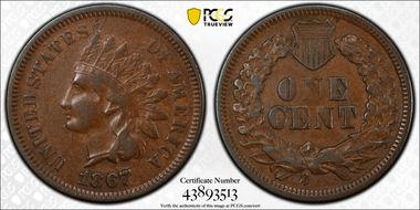 1867/67 1C VF20BN