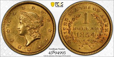 1854 G$1 Type 1 AU55