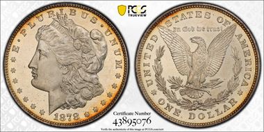 1878 8TF $1 VAM 9, First Die Pair MS63DMPL