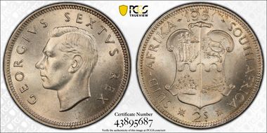 1951 2 Shil KM-38.2 MS66