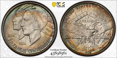 1936-S 50C Arkansas MS67+