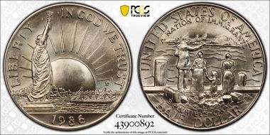 1986-D 50C Statue Of Liberty MS69