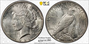 1922-S $1 AU55