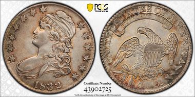 1832 50C Small Letters AU58