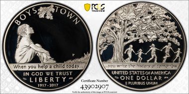 2017-P $1 Boys Town PR68DCAM