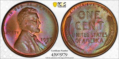1957-D 1C MS65BN