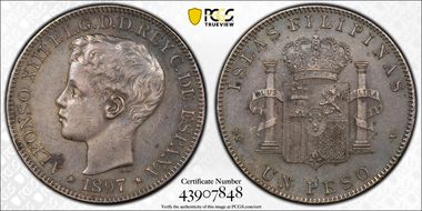 1897-SG V Peso Calico-122  Ag XF45