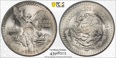 1985-Mo Onza Libertad Ag MS67