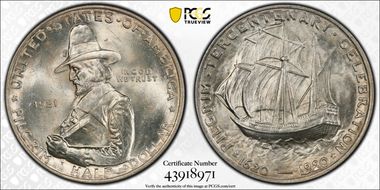 1921 50C Pilgrim MS65