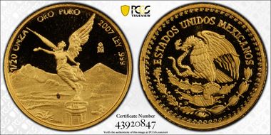 2007-Mo 1/20 oz Libertad Au PR68DCAM