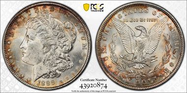 1888 $1 VAM 11, Doubled Ear MS62
