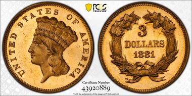 1881 $3 MS64PL