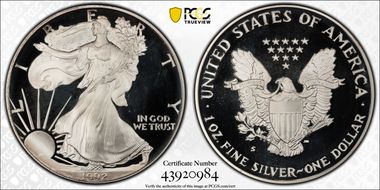 1992-S $1 Silver Eagle PR69DCAM
