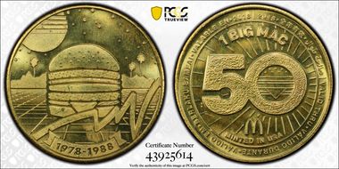 2018 Token 50th Ann. of Big Mac 80s Big Mac Index MS65