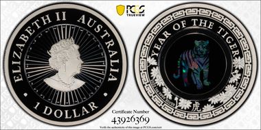 2022-P $1 Year of the Tiger Opal  Ag PR69DCAM