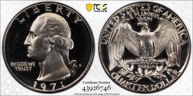 1971-S 25C PR69DCAM