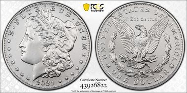 2021-CC Privy $1 Morgan Dollar 100th Anniversary MS70