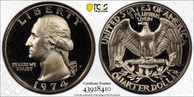 1974-S 25C PR68CAM