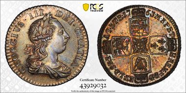 1763 Shil S-3742 Northumberland MS63+