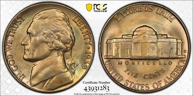 1939-D 5C Reverse of 1940 MS66