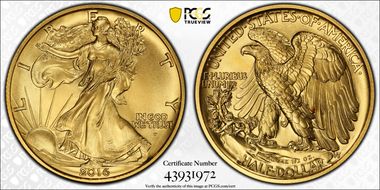 2016-W 50C 100th Anniversary Gold SP70